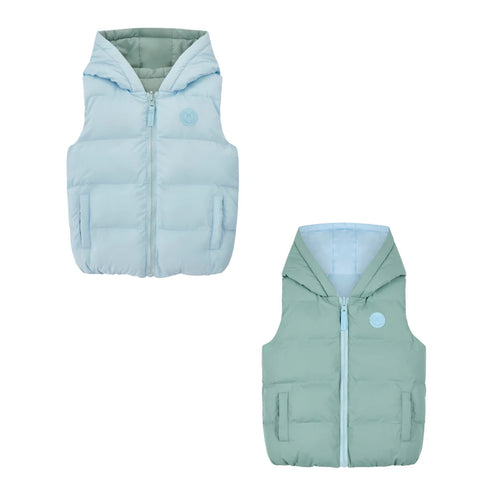 Mitch AW25 JAMES Blue & Green Reversible Gilet 402