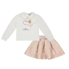 Load image into Gallery viewer, ADee AW24 Teddy Print Skirt Set Star 512 Pink