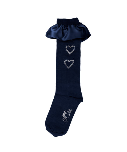 ADee AW24 PRE ORDER A Dee BTS Collection Betty Heart Knee Sock - Navy