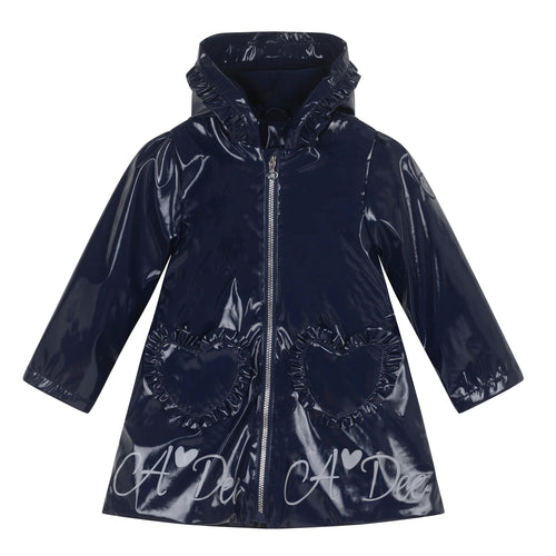 ADee AW24 BTS Heart Raincoat Navy Blair