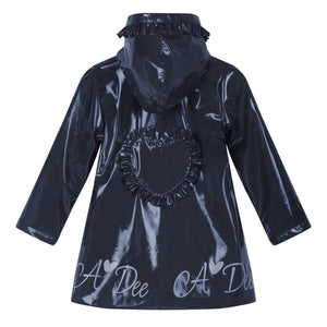 ADee AW24 BTS Heart Raincoat Navy Blair