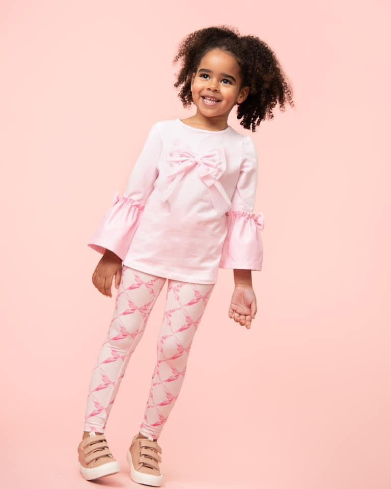 Caramelo AW24 Beautiful Bows Legging Set 341448 Pink