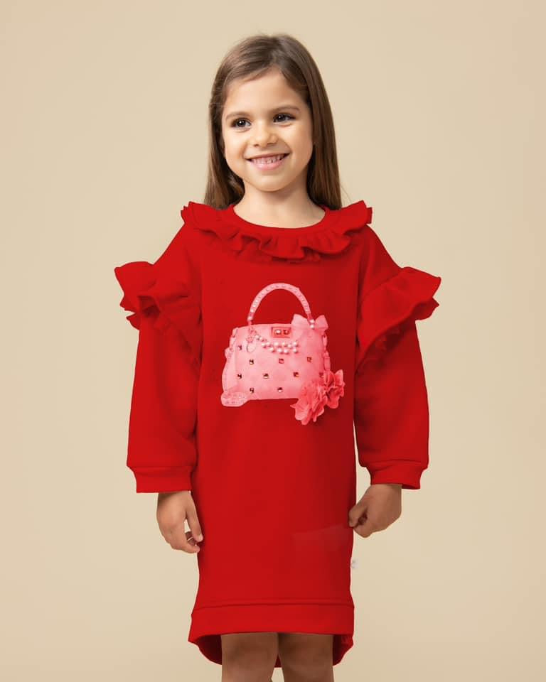 Caramelo Aw24 Red Pure Luxe Jumper Dress 0112135