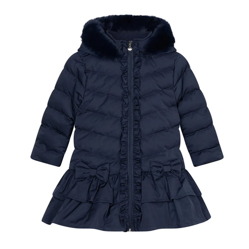 ADee AW24 Back to School Becky Coat with Faux Fur Hood Navy