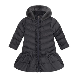 ADee AW24 Back to School Becky Coat with Faux Fur Hood Grey