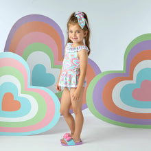 Load image into Gallery viewer, ADee SS25 OCEANA Multicoloured Heart Print Frill Swimsuit