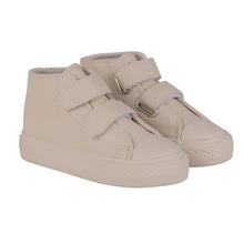 Load image into Gallery viewer, Mitch &amp; Son AW24 DOUBLE V Beige Velcro Hi Top Trainers