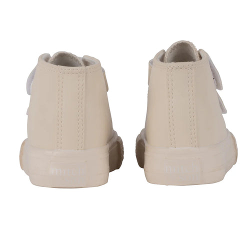 Mitch & Son AW24 DOUBLE V Beige Velcro Hi Top Trainers