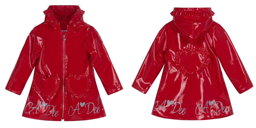 ADee AW24 BTS Heart Raincoat Red Blair