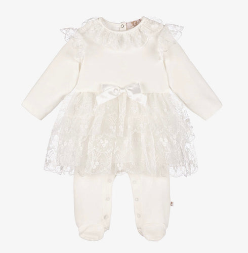 Caramelo AW24 Lace Skirt Babygrow 0357201 Ivory