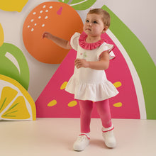 Load image into Gallery viewer, Little A SS26 Pheobe 206 Cherry Legging Set  Bright White