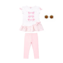 Load image into Gallery viewer, Caramelo Kids SS26 Girls Print Top &amp; Leggings Set 349919  Pink Free Sunglasses