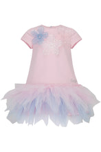 Load image into Gallery viewer, Daga SS26 Pink Blue &amp; White Floral Sequin Tulle Dress
