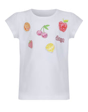 Load image into Gallery viewer, Daga SS26 Tutti Frutti Lemon T-Shirt With Fruit Print Sleeves &amp; Matching Tulle Trimmed Shorts M13/26 (M10535 + M10537
