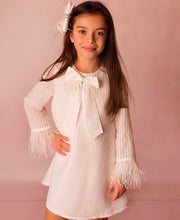 Load image into Gallery viewer, Daga AW24 Girls Ceremony &amp; Elegance A Line Dress - Ivory