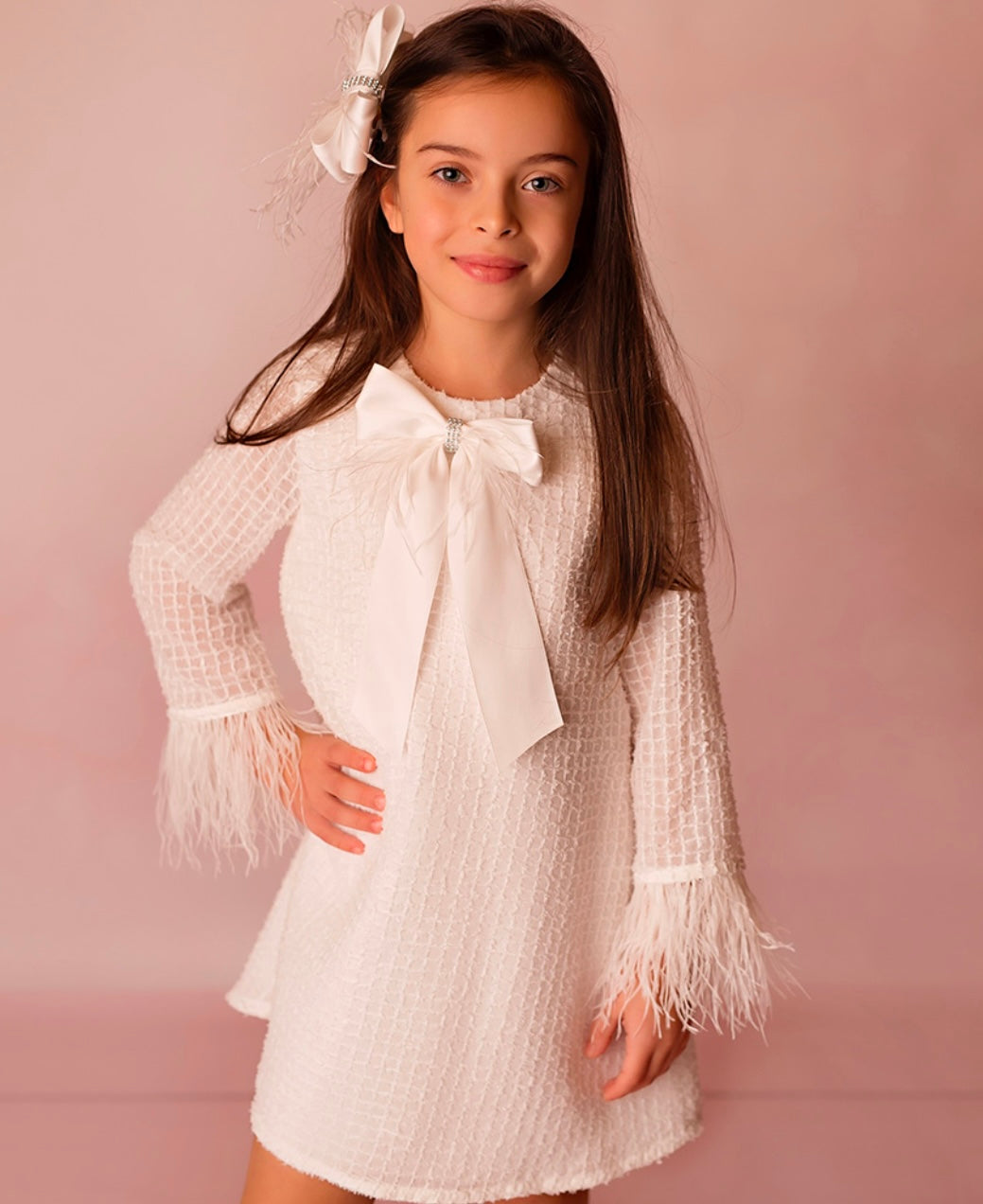 Daga AW24 Girls Ceremony & Elegance A Line Dress - Ivory