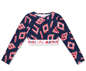 Bonini by A* Dee Power Letter Print Sport Top - Blue Navy