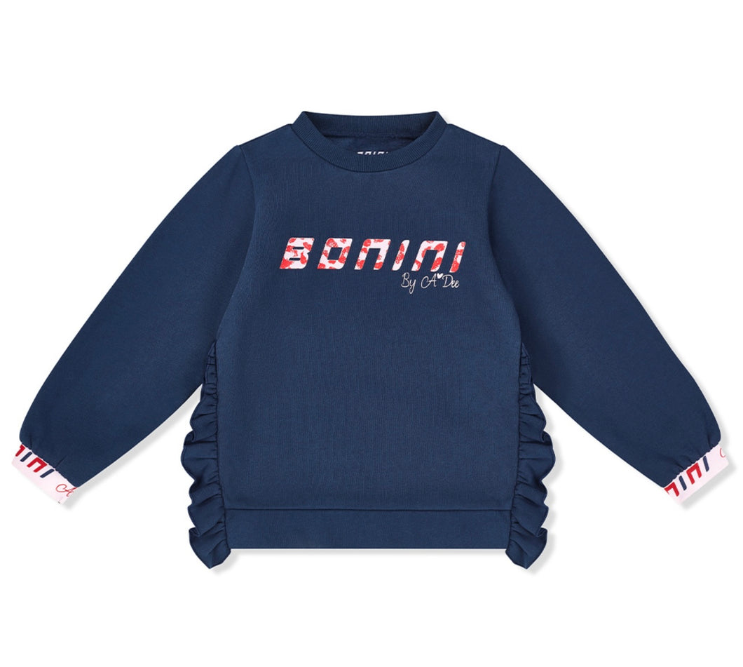 Bonini by A* Dee Strive Tape Cuff Sweatshirt - Blue Navy