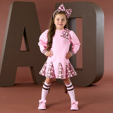 Load image into Gallery viewer, ADee AW25 Initial Print Bow Dress 708 Maisie Pink Fairy