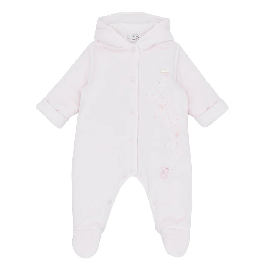 Blues Baby AW25 Pink Velour Babygrow BB2079P WINTERSWIJK