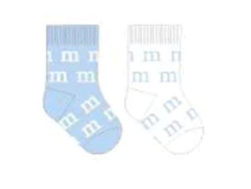 Mini Mitch AW23 2 Pack Socks 713 Rex Sky Blue