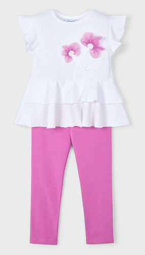 Mayoral SS25 MINI GIRLS ANKEL Legging Set 3704 Orchid