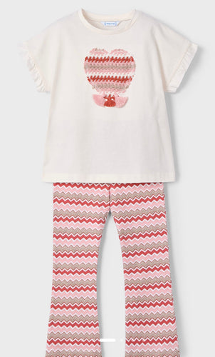 Mayoral SS25 Flare Legging Set Salmon 3709