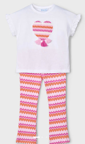 Mayoral SS25 Flare Legging Set Orchard 3709
