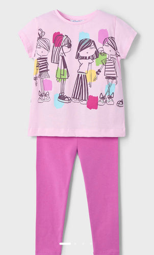 Mayoral SS25 Ankel Legging Set 3713 Orchid