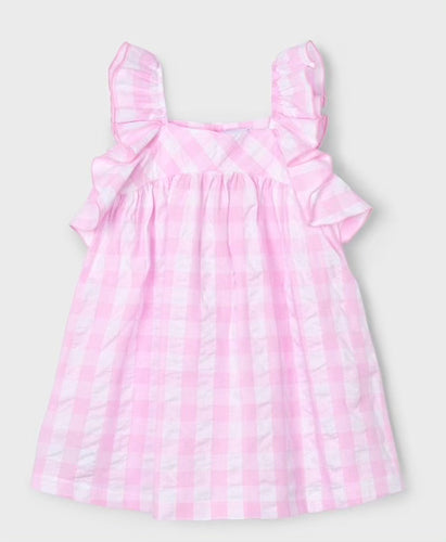 Mayoral SS25 Vichy Dress Mauve 3935