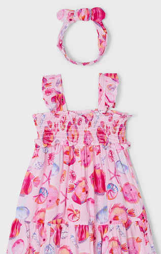 Mayoral SS25 Printed Dress 3939 Magenta