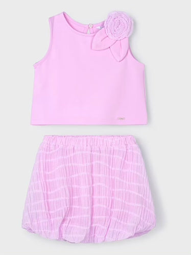 Mayoral SS25 Skirt Set Mauve 3966