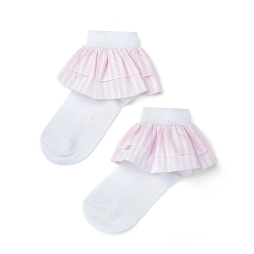 ADee SS25 CAPRI Pink & White Stripe Ankle Socks