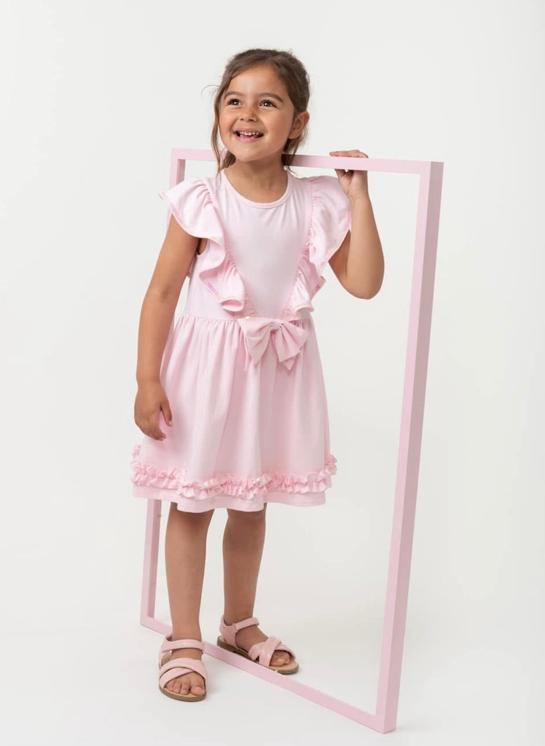 Caramelo SS25 Elevated Essentials Ruffle Dress Pink
