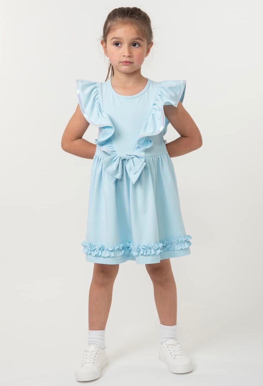 Caramelo SS25 Elevated Essentials Ruffle Dress Sky