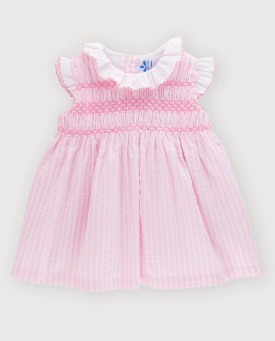 Sardon SS24 Dress Pink Stripe with Smocking