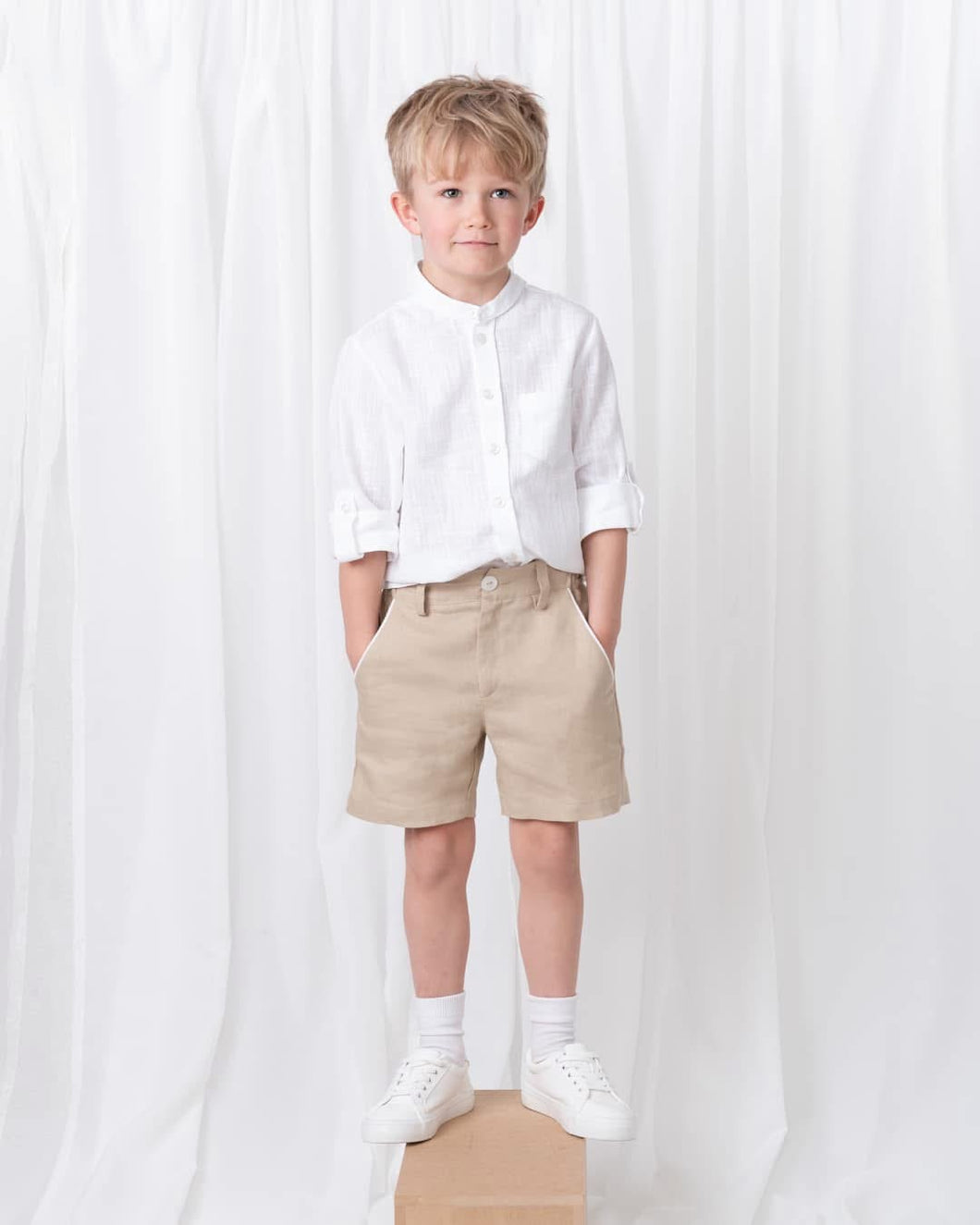 Caramelo SS25 Summer Fete Linen Short Set BEIGE 0331223