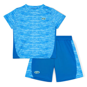 Mitch & Son SS25 Junior HECTOR Bright Blue Space Dye Poly Shorts Set