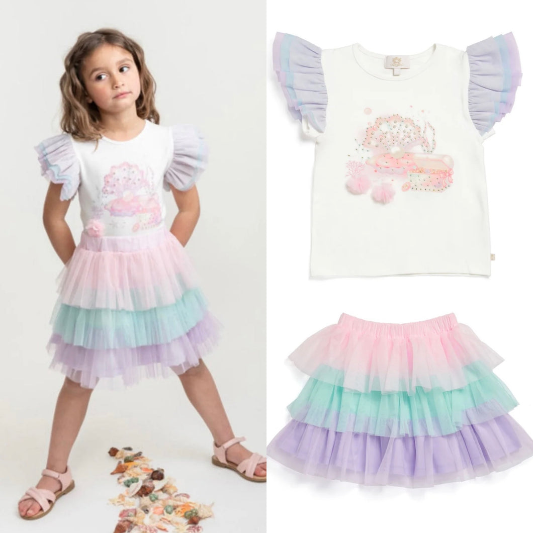 Caramelo SS25 Deep Sea Dreams Skirt Set Rainbow