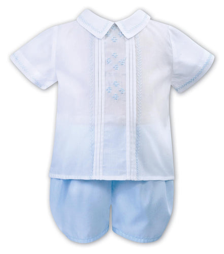 Sarah Louise SS25 Boys Blue 2 piece set C4001
