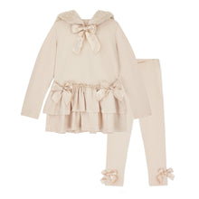 Load image into Gallery viewer, ADee AW26 Alina Fur Trim Legging Set 514 Stone Beige