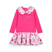 Load image into Gallery viewer, ADee AW26 Aspen Rose Print Drop Waist Dress 701 Fuchsia