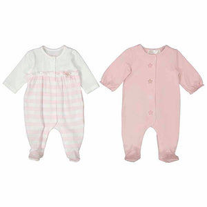 Mayoral SS25 Baby Rompers 2 Pack Baby Rose 1750