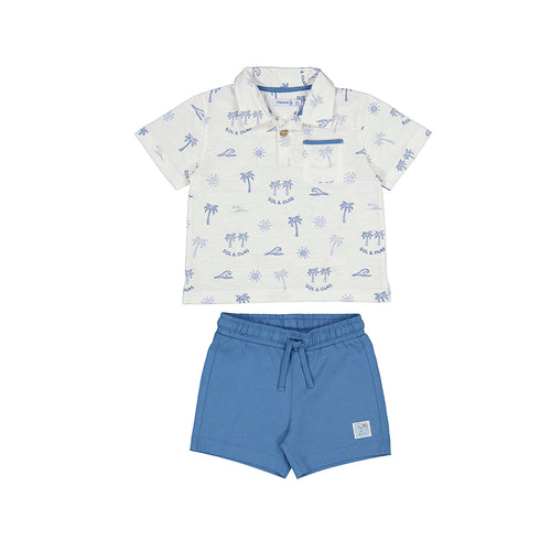 Mayoral SS25 Baby Boy Short Set 1657 Capri Blue