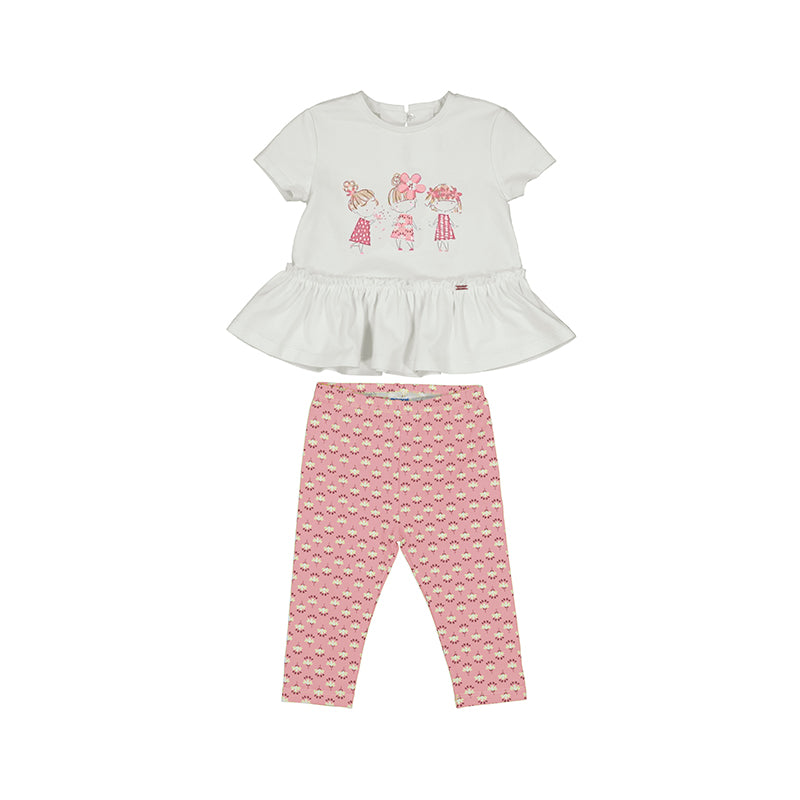 Mayoral SS25 Baby Girl Legging Set 1735 Rose