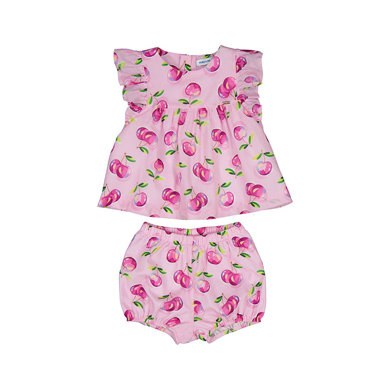 Mayoral SS25 Baby Girl Short Set 1238 Mauve