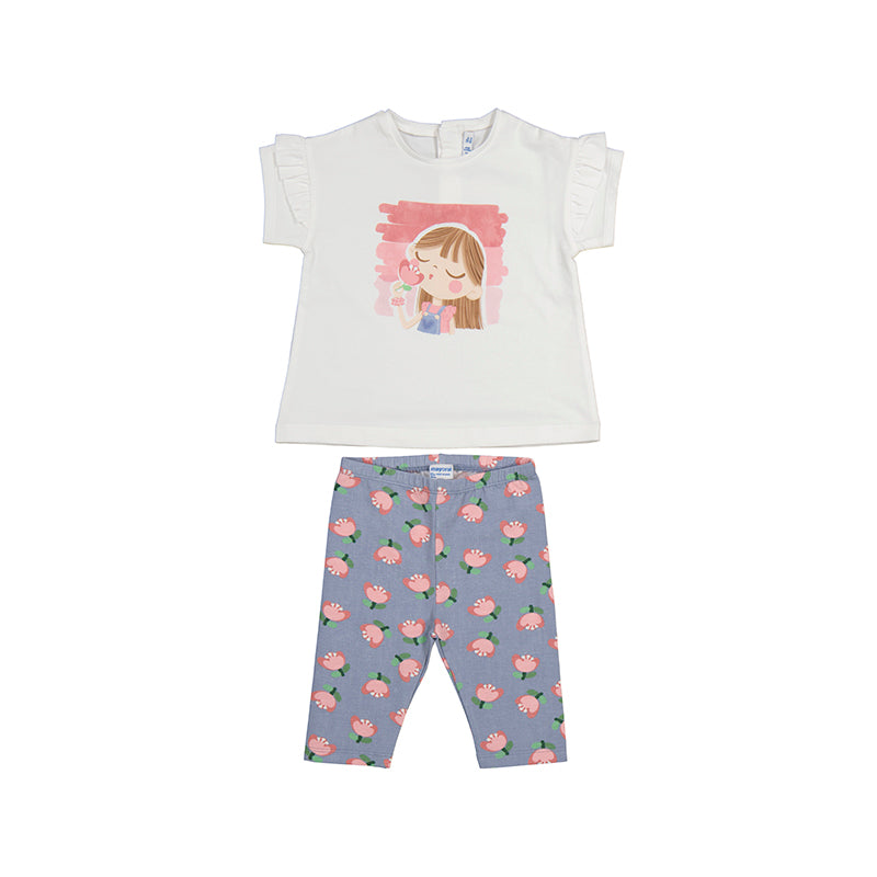 Mayoral SS25 Baby girl legging set 1739 Blue