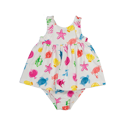 Mayoral SS25 Printed Dress with Panty Fuchsia 1839