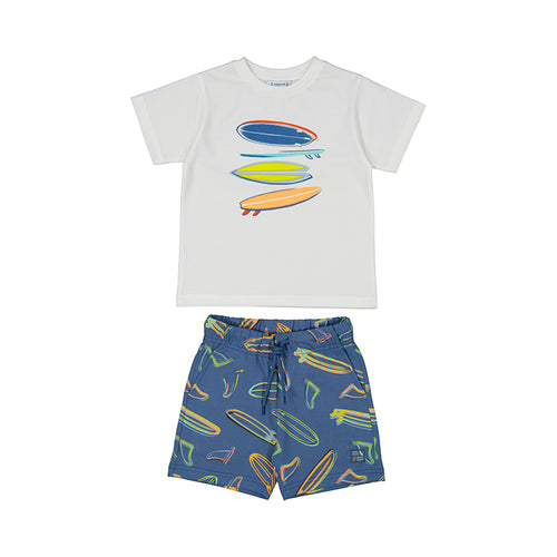Mayoral SS2 Mini Boys Short Set 3604 Surf Blue