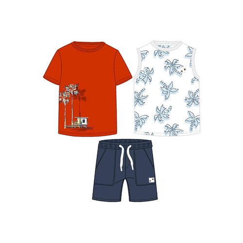 Mayoral SS2 Mini Boys 3 piece Short Set 3606 Red